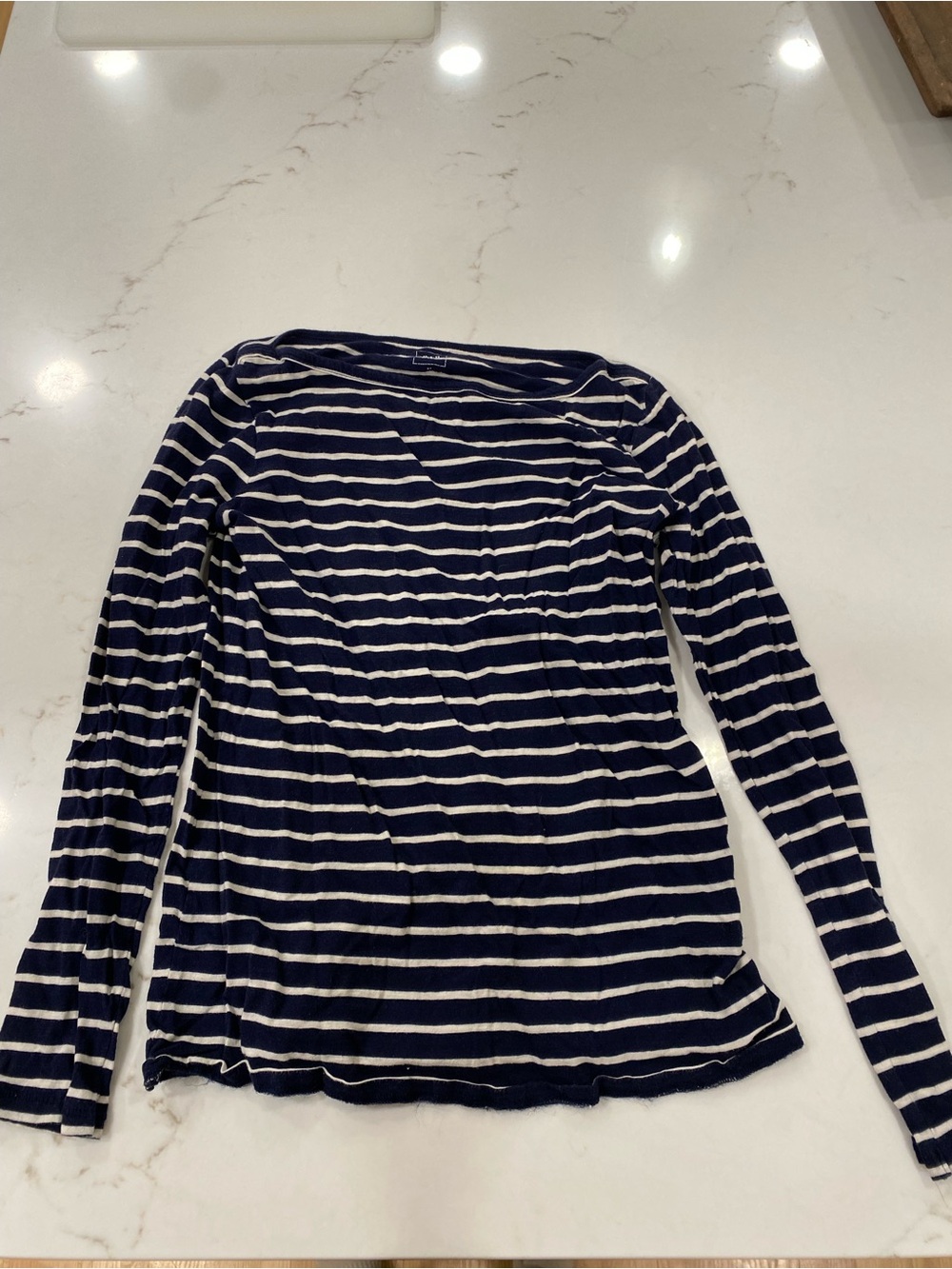 GAP Navy and White Striped Long-Sleeve Tee
